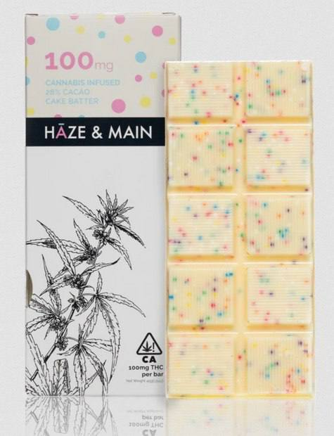Haze & Main THC Chocolate 100mg cake batter bar